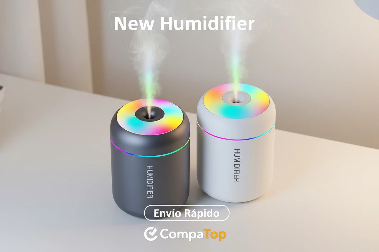 Mini Humidificador Difusor de Aromas 180ml USB - Purificador de Aire con Luces LED