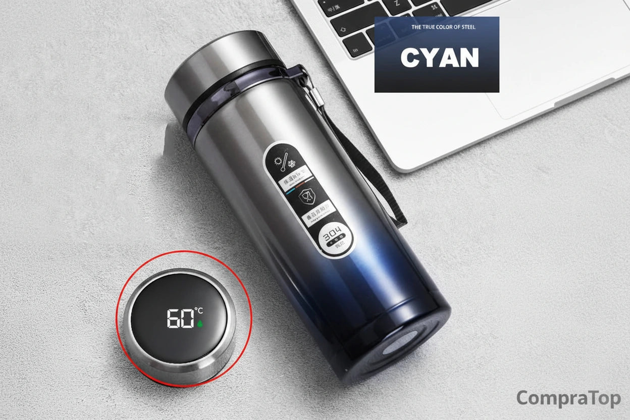 Botella Termo Inteligente LED 500ml-1L | Acero Inoxidable Sus304