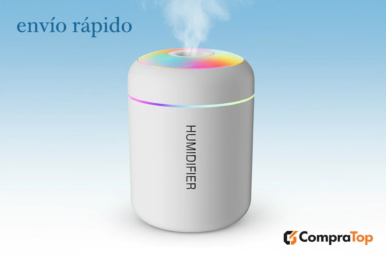 Mini Humidificador Difusor de Aromas 180ml USB - Purificador de Aire con Luces LED