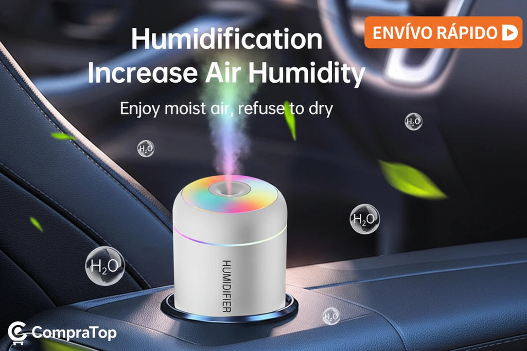 Mini Humidificador Difusor de Aromas 180ml USB - Purificador de Aire con Luces LED