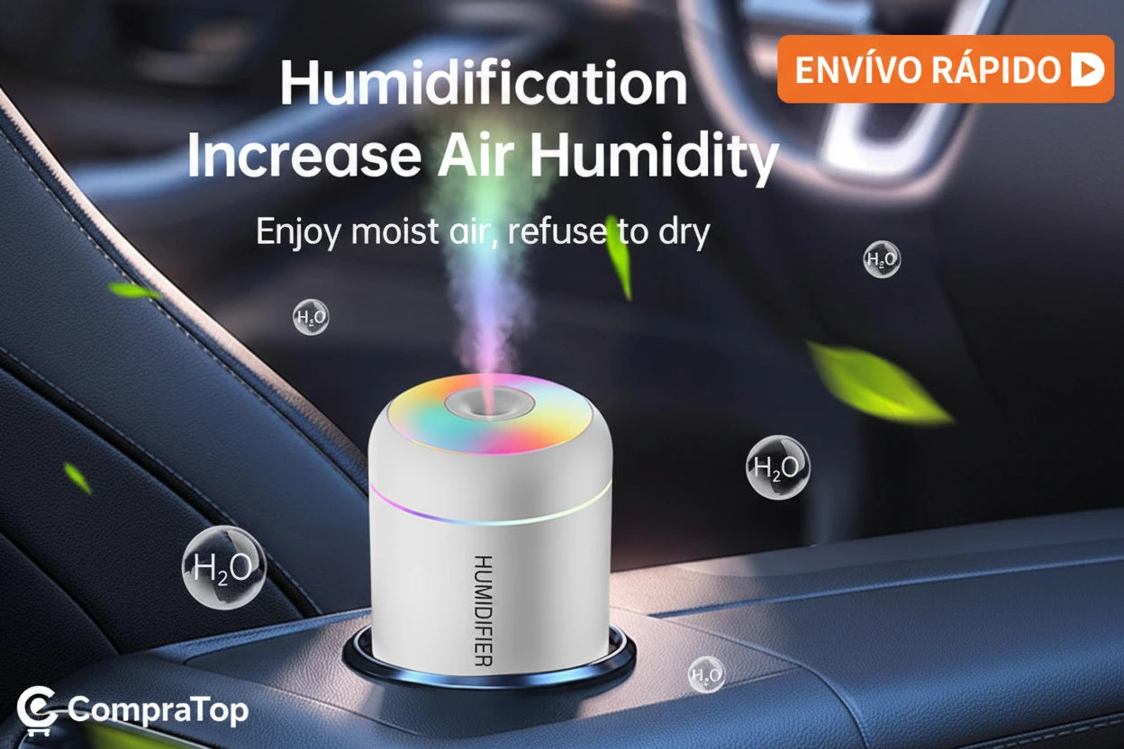 Mini Humidificador Difusor de Aromas 180ml USB - Purificador de Aire con Luces LED
